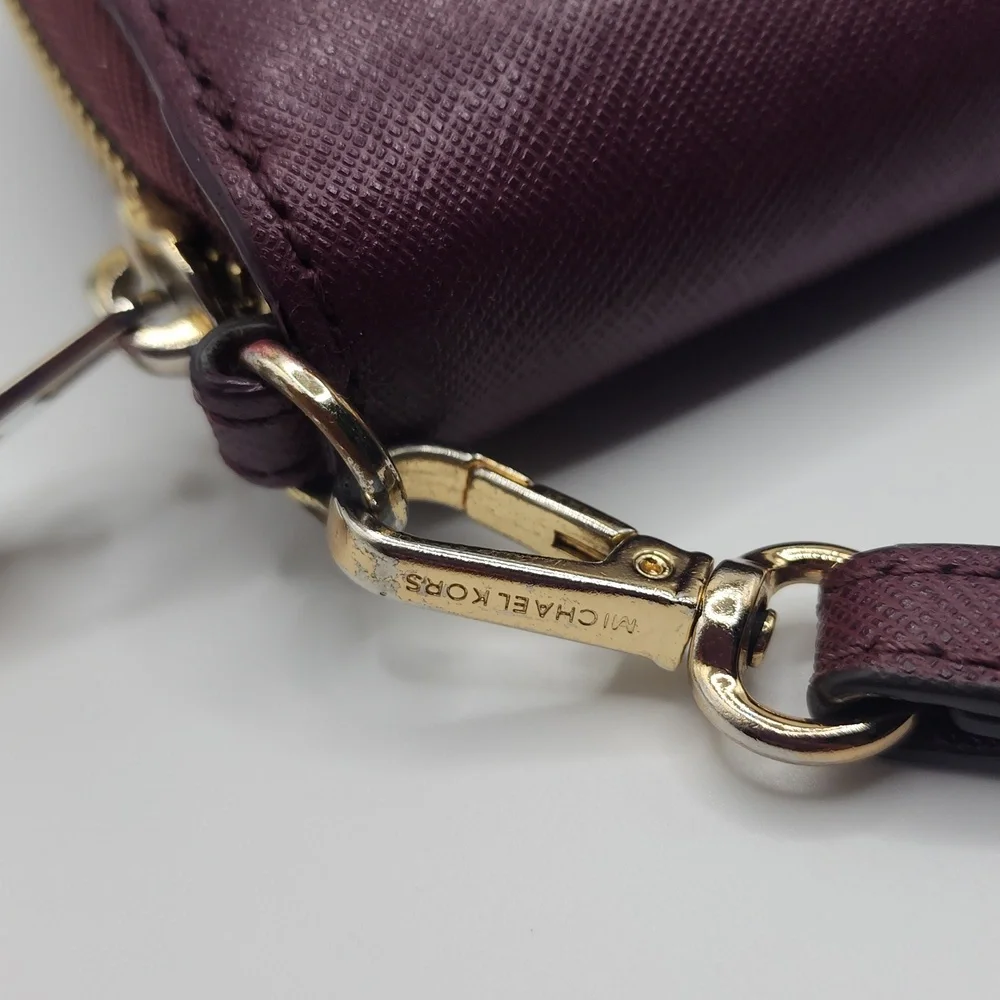 Michael Kors Large Continental Wallet Wristlet Leather, Bordeaux color Like New - Picture 3 of 11